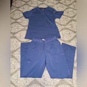 Dickies Blue Scrub Top and Bottom size Medium